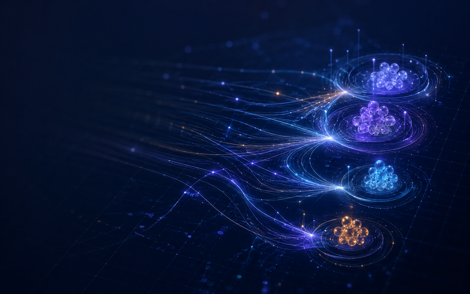 Abstract campaign signals converging on focused audience clusters